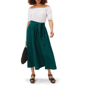 Amorette Belted Linen Maxi Skirt