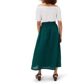 Amorette Belted Linen Maxi Skirt
