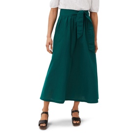 Amorette Belted Linen Maxi Skirt