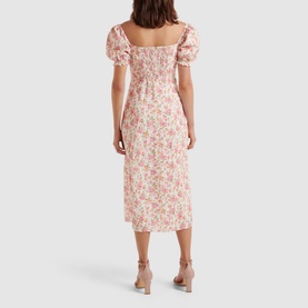 Carson Linen Square Neck Midi Dress