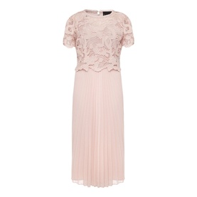 Samina Pleated Double Layer Lace Dress