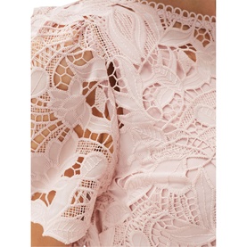 Samina Pleated Double Layer Lace Dress