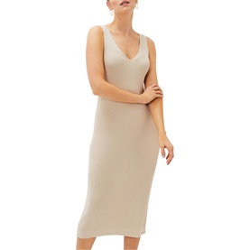 Lindan Rib Knit Midi Dress