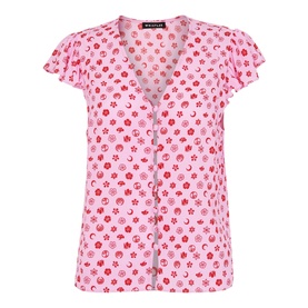 Moon Floral Button-Through Top