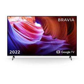 Sony Bravia 65 Inch 4K UHD X89K Google TV in black, slim bezel design with stand, displaying vivid canyon imagery
