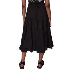 Button Front Crinkle Midi Skirt