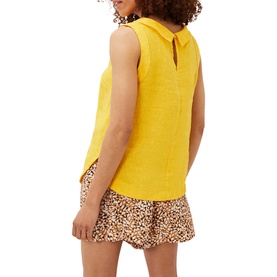Sky Linen Sleeveless Blouse