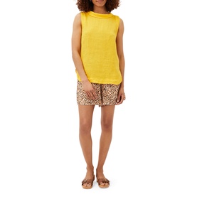 Sky Linen Sleeveless Blouse