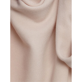 Phase Eight Camillan Cowl Neck Sweater in pink, close-up of fine rib knit fabric texture and draped cowl neck detail