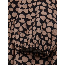 Phase Eight Kesia Hearts Swing Dress in cream, close-up detail of heart print fabric and elasticated bracelet sleeve cuff