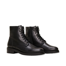 Phase Eight Lace Up Leather Boots in black, ankle height with lace-up front, low block heel, and inner zip fastening