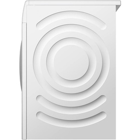Bosch 9KG 1400RPM Washing Machine in white, side profile view showing curved door and drum detail