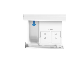Bosch 9KG 1400RPM Washing Machine white detergent drawer close-up with iDos dosing compartment and control symbols