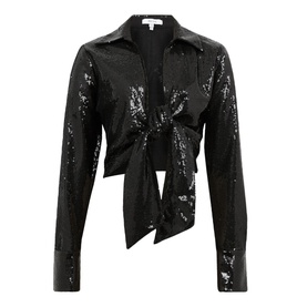 Hannah Tie Front Sequin Top