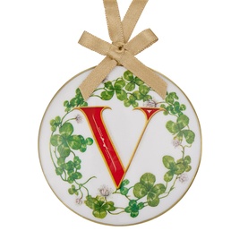 Enamel Letter V Decoration