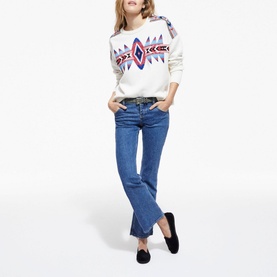 Geometric Embroidered Sweater