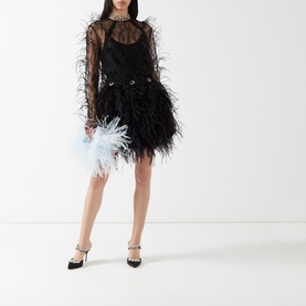 Ostrich Feather Mini Skirt
