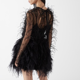 Ostrich Feather Mini Skirt