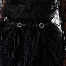 Ostrich Feather Mini Skirt