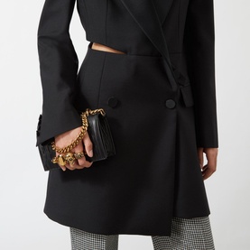 Mini Jewel Ring Pleated Shoulder Bag