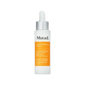 Murad Correct & Protect Broad Spectrum SPF 45 PA++++ serum in orange dropper bottle with silver cap