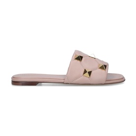 Oversized Rockstud Quilted Slides