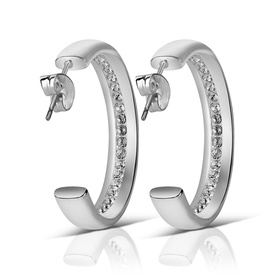 Clear Stone Hoop Earrings