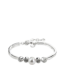 Cubic Zirconia & Faux Pearl Bracelet