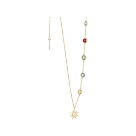 14K Gold-Plated Stone Charm Necklace