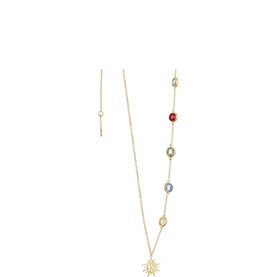 14K Gold-Plated Stone Charm Necklace