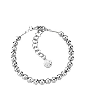 Rhodium Plated Small Beaded Bracelet