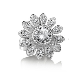 Clear Stone Flower Stud Earrings