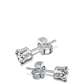 Round Clear Stud Earrings