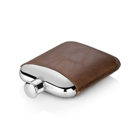 Leather Sleeve Stainless Steel Hip Flask