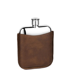 Leather Sleeve Stainless Steel Hip Flask