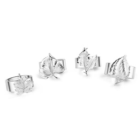 Leaf Napkin Rings Four-Piece Set