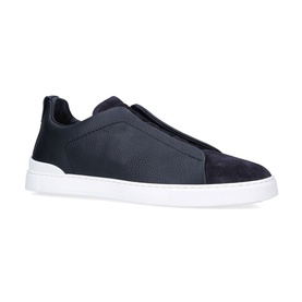 Triple Stitch Soft Leather Low Top Trainers