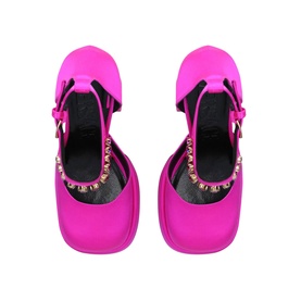 Medusa Satin Platform Block Heels