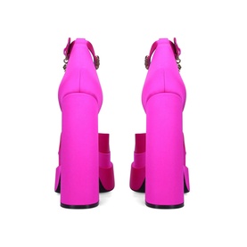 Medusa Satin Platform Block Heels