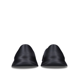 Balenciaga Mold Closed Sandals in black, rubber construction, closed toe slip-on style shown from front, moulded footbed visible