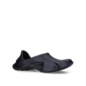 Balenciaga Mold Closed Sandals in black rubber with split-toe silhouette, cut-out detailing, and moulded footbed on rubber sole