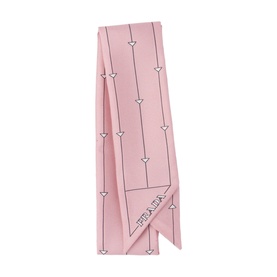 Printed Twill Skinny Scarf