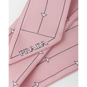 Printed Twill Skinny Scarf