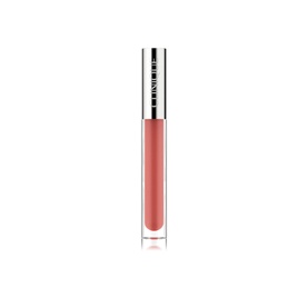 Clinique Pop Plush Creamy Lip Gloss in Chiffon, a soft nude-pink shade, in a clear tube with silver cap