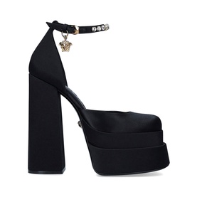 Medusa Satin Platform Block Heels