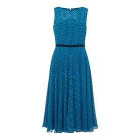 Della Spot Print Fit & Flare Dress