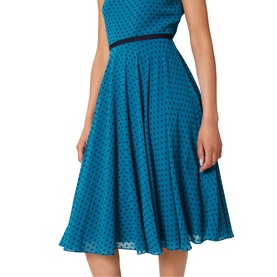 Della Spot Print Fit & Flare Dress