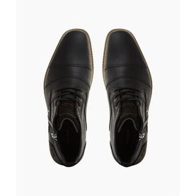 Captains Double Toe Cap Detail Leather Boots