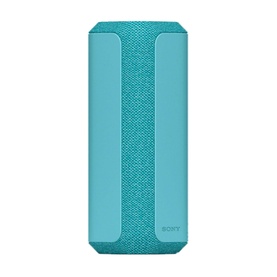 Sony SRS-XE200 Portable Wireless Speaker in blue, upright rectangular design with textured fabric grille and smooth side panels