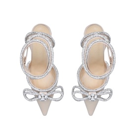 Double Bow Satin 100 Heels